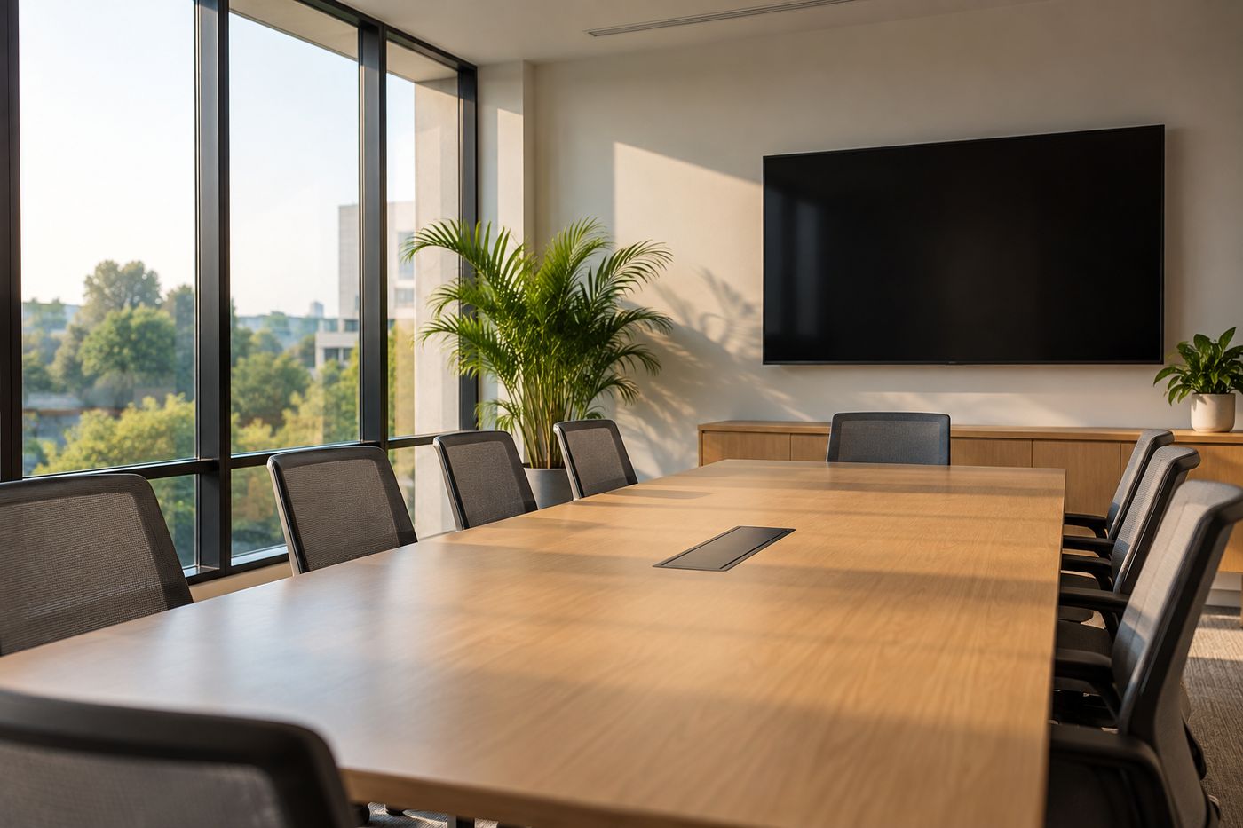 Empty meeting room, daylight