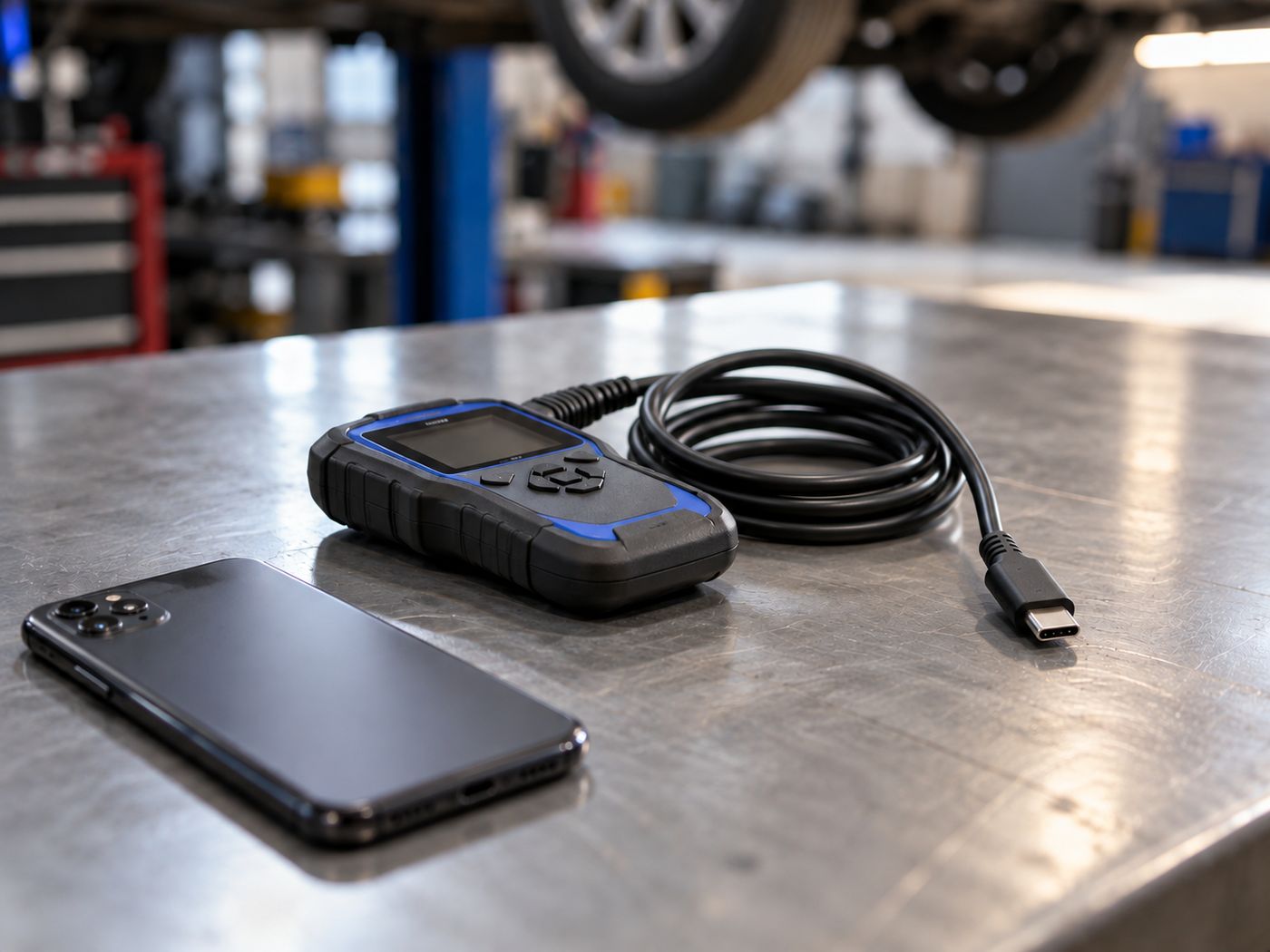 Diagnostic sensor beside a phone